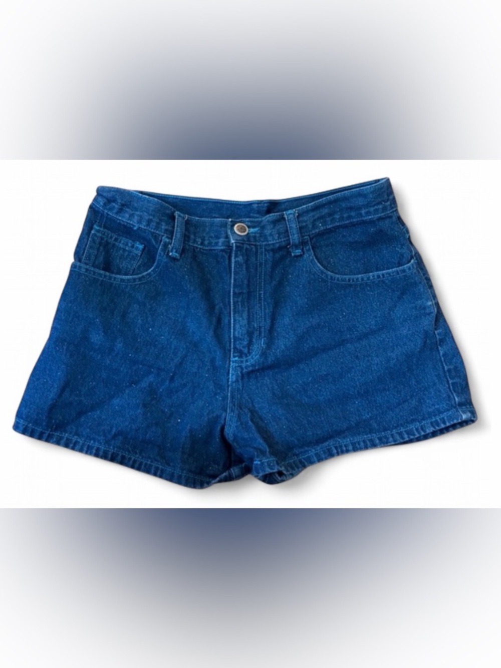 Michael G Y2K Sparkly 100% Cotton Blue Denim Shorts, Vintage Jean Shorts